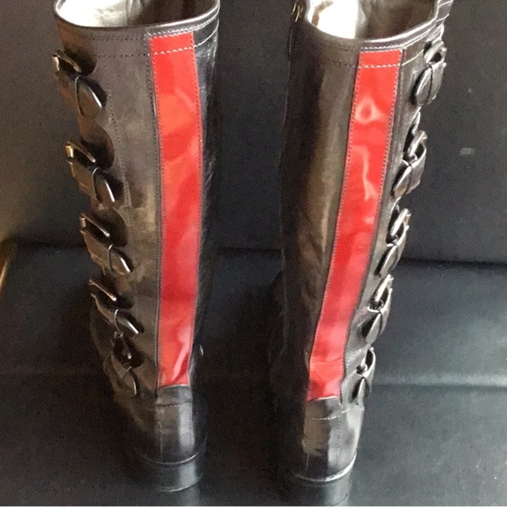 REED KRAKOFF BOOTS Black and Red Riding Boots perfect condition only worn once - Picture 2 of 3